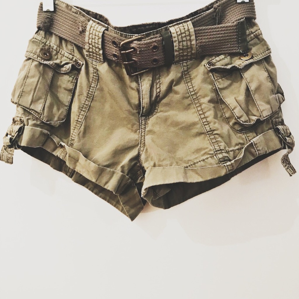 Green Khaki Cheeky Shorts by Forever 21 Size 24